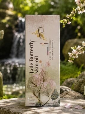 Jade Butterfly Skin-Oil by PREPDRIE - Soft Green & Cream Floral Box
